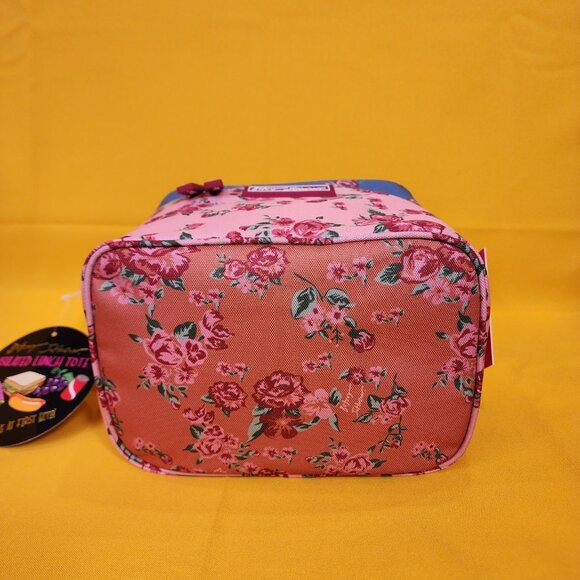 Betsey Johnson Rose Floral 6 Pack Insulated Lunch Bag Train Case Cooler NEW - Picture 7 of 11